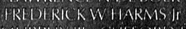 Engraved name on The Wall of Sergeant Frederick William Harms, Jr., U.S. Army